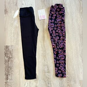 Black and Black and purple skull Kids Leggings Set